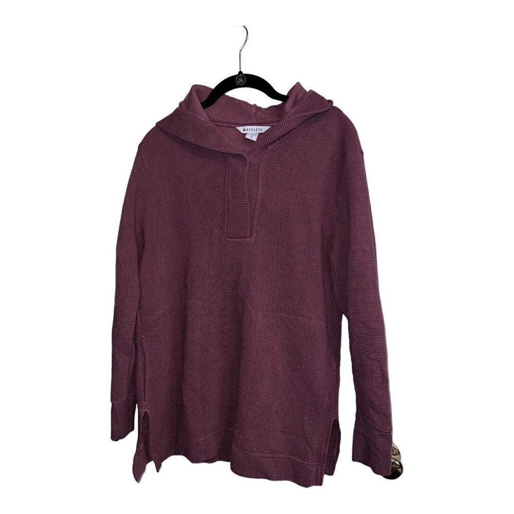 ATHLETA Coaster Luxe Waffle Hoodie Oversized With Pockets Tawny Rose - Picture 3 of 12